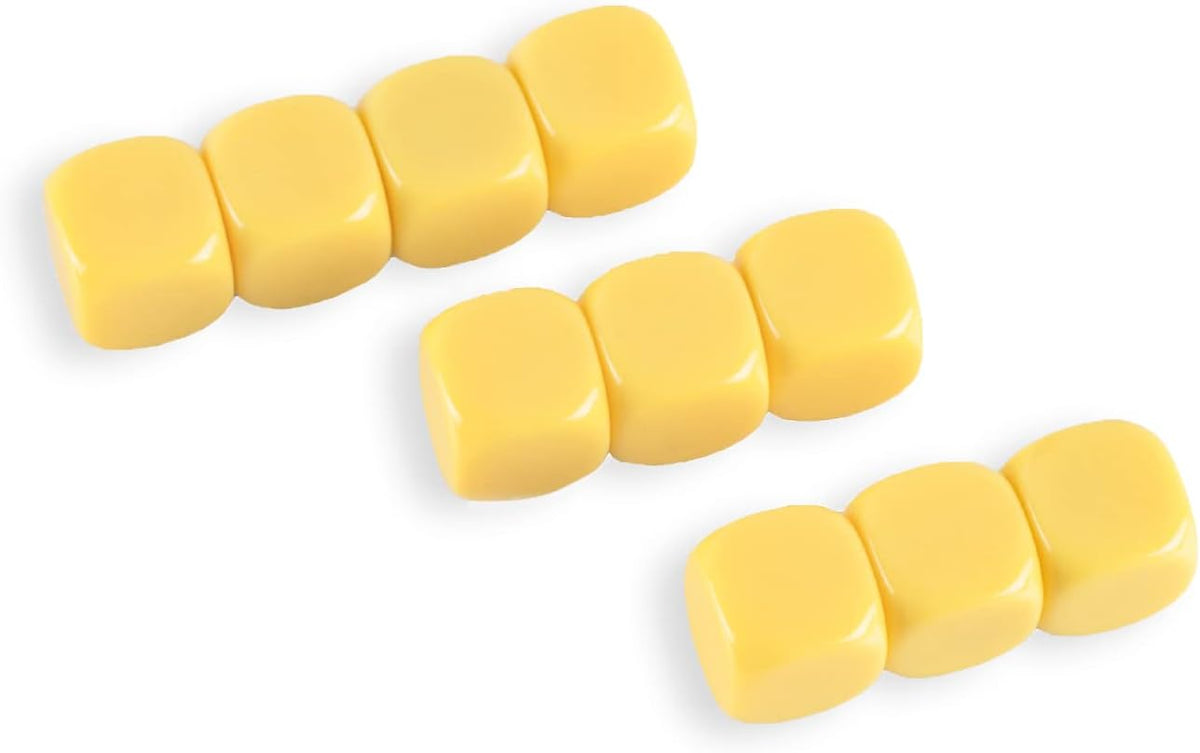 22MM Rounded Blank Six Sided Dice Lianshi Teaching Created Sesources - 10Pcs / Yellow