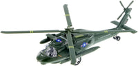 Playmaker Toys 10 inch die cast U.S. Army UH-60 Black Hawk helicopter toy in olive drab - view 3