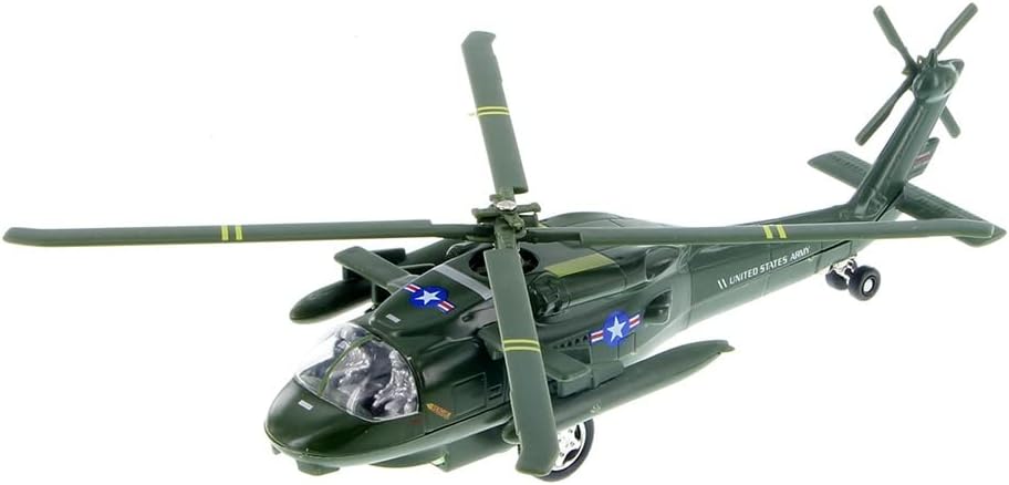 Playmaker Toys 10 inch die cast U.S. Army UH-60 Black Hawk helicopter toy in olive drab - view 3