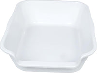 1 Pack of Extra Large Cat Litter Box (ABS Material), Low Entry Senior Litter Pen for Geriatric Kitty Big Cats, Jumbo Pet Safe Litter Boxes Tray for Indoor Pets Potty (White, 20"L x 15.5"W)