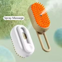 3-in-1 Cat Grooming Brush – Water Spray & Self-Cleaning Shedding Brush for Cats & Dogs – Pet Hair Removal & Massage Comb for Long & Short Hair (White). (White)