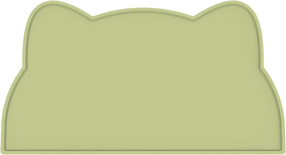 Cat Food Mat, Silicone Non Slip Dog Bowl Mat Waterproof Cat Feeding Mat Stop Food Spills and Water - Sage Green / 20"L x 12"W