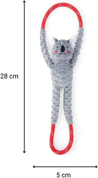 ZippyPaws RopeTugz Durable Dog Pull Rope Toy, Blue Monkey - Koala / 28 x 6 x 3 in - image 2