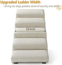 Senneny Imitation Linen Faux Leather Dog Stairs - Light Beige（4 stairs） - image 3