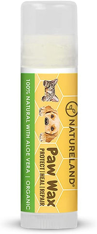 [8 OZ/0.18 OZ/0.36 OZ] Natureland Organic Paw Wax for Dogs and Cats, Natural Outdoor Protection to Heal, Repair, and Protect Dry, Chapped, or Rough Pads, Helps Protects Paws on Snow, Sand, or Dirt