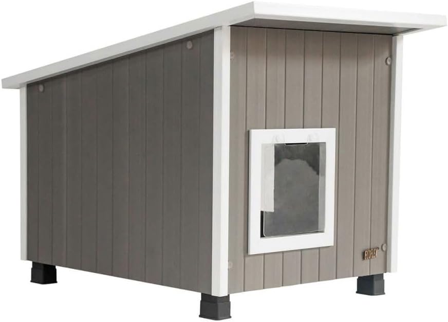 New Age Pet ECOFLEX Albany Outdoor Cat House, Maple/Brown – Essentials for Cats - Grey / Extra Large - image 4