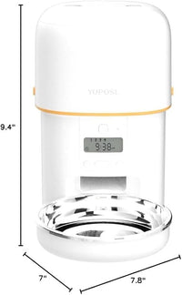 Automatic Cat Feeders - 2L Cat Food Dispenser Easy to Use, Timed Automatic Pet Feeder with Over 180-day Battery Life, 1-6 Meals Dry Food Programmable Portion Control Also for Dogs