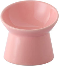 Elevated Cat Bowls, 15° Tilted Ceramic Cat Food Bowl - Pink / Small