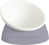 17 oz Raised Cat Food Bowls, Adjustable-Angle Pet Bowls - Milky White, Grey
