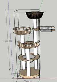 Modern Wood Cat Tree for Large Cats,Luxury Rattan Oak Cat Trees Towers，Rattan Cat Tree with Capsule &Hammock，3 Weaving Cat Nests & Washable, Sisal Scratching Posts, for Indoor Cats, (Large 02)
