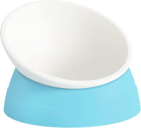 17 oz Raised Cat Food Bowls, Adjustable-Angle Pet Bowls - Milky White, Light Blue