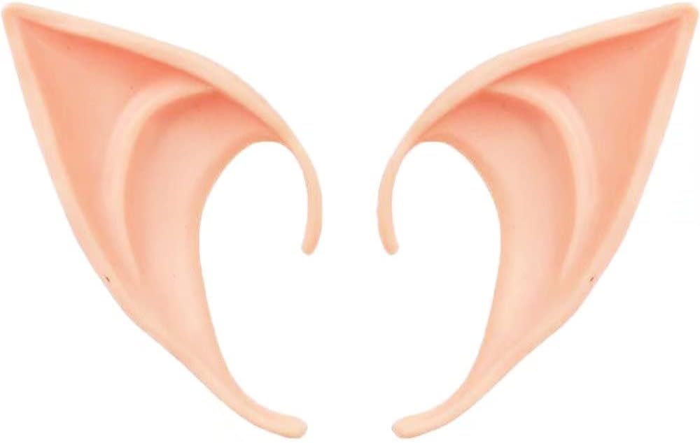 COOLJOY short pointed elf ears, 1 pair in light tone for cosplay