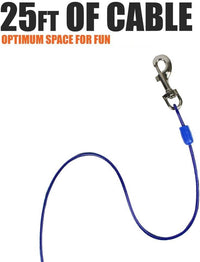 BV Dog Tie Out Cable 30 Feet - 60lbs/ 25ft/ Blue / Single - image 3
