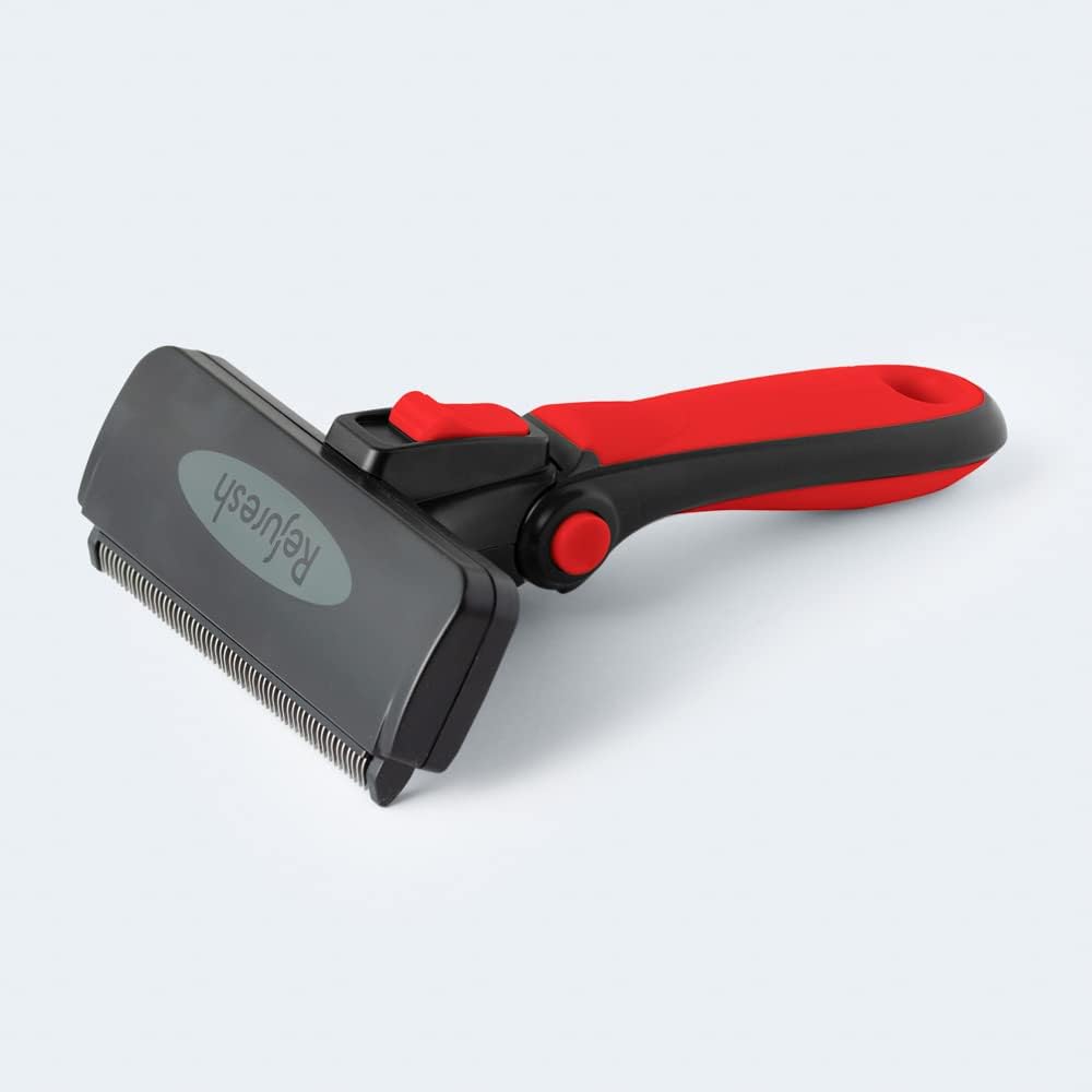 Deshedding Brush for Short/Medium-Hair Dogs & Cats - red / Large - image 3