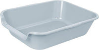 2 Pack of Extra Large Cat Litter Box (ABS Material), Low Entry Senior Litter Pen for Geriatric Kitty Big Cats, Jumbo Pet Safe Litter Boxes Tray for Indoor Pets Potty (Gray, 20" L x 15.5" W)