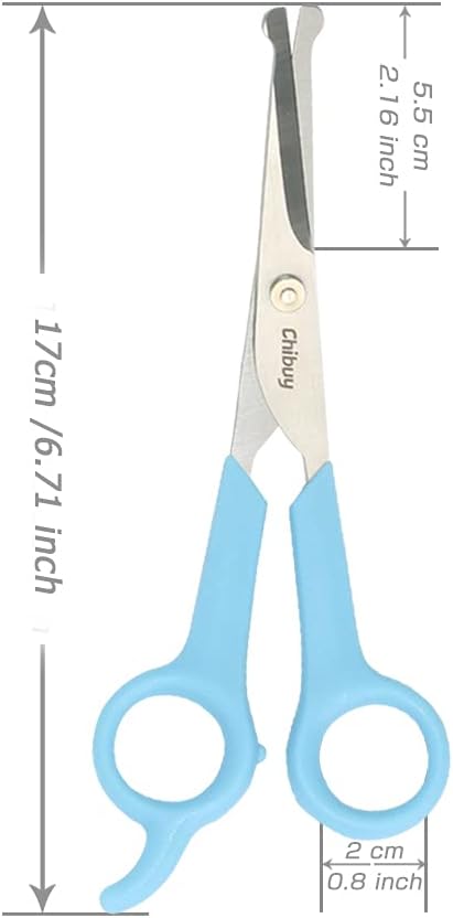 Chibuy Professional Pet Grooming Scissors with Round Tip Stainless - 2. Blue - image 4