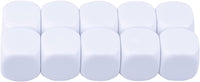 22MM Rounded Blank Six Sided Dice Lianshi Teaching Created Sesources - 10Pcs / White