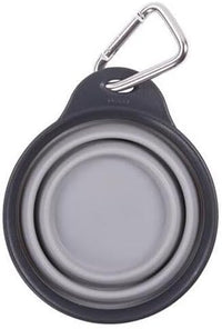 Dexas Pets Collapsible Travel Cup, Small/1 Cup Capacity - Small/1 Cup / Light Gray