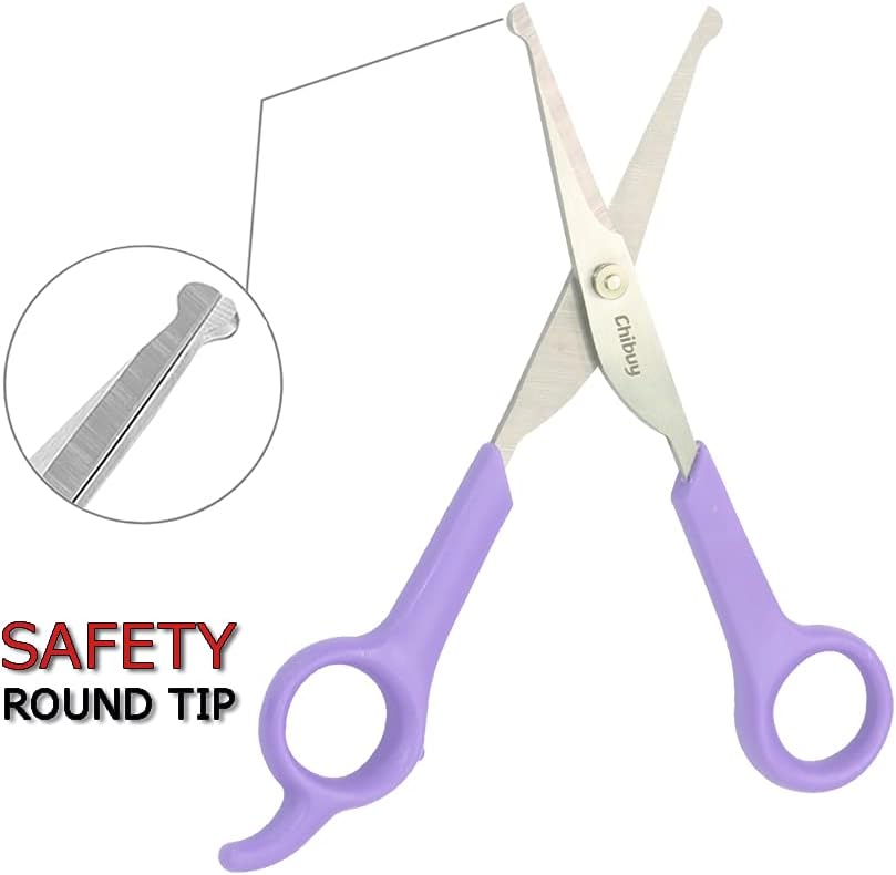 Chibuy Professional Pet Grooming Scissors with Round Tip Stainless - 3. Purple - image 2