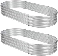 2Pack Raised Garden Bed 6×3×1FT,Galvanized Planter Box Oval Large Matel Steel Backyard Beds Outdoor for Vegetables,Flowers,Herbs,Plant