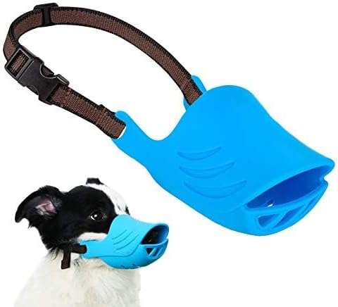 LUCKYPAW Soft Duck Silicone Dog Muzzle for Small Medium Dogs Poodle - L / Blue