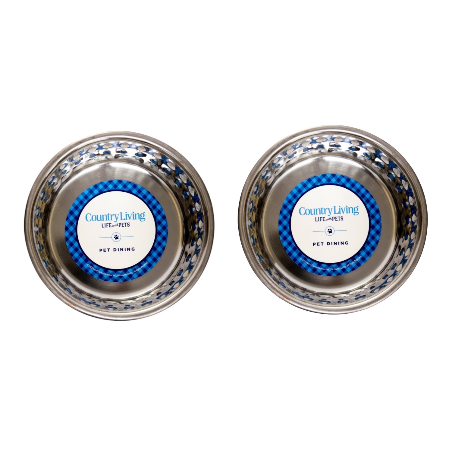 Country Living Set of 2 Hammered Stainless Steel Dog Bowls – Lavender - BIG FRENCHIES