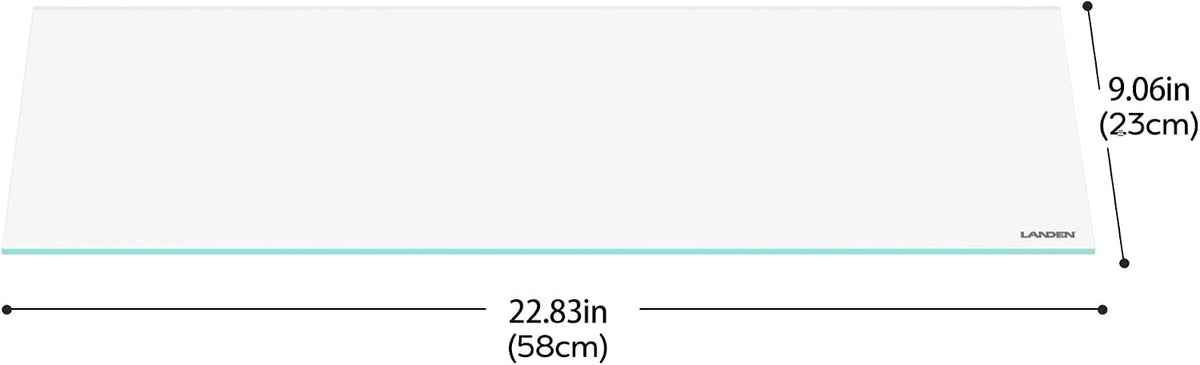LANDEN Glass Aquarium Lid with Clips for 30x30cm 6.6 Gallon Rimless - Glass Lid / 580x230mm (1 pc) - image 3