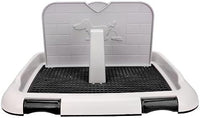 Indoor Dog Potty Tray - Miniature Poodle Pad Holder, Anti-Slide Plastic Potty for Small & Medium Dogs (Black)