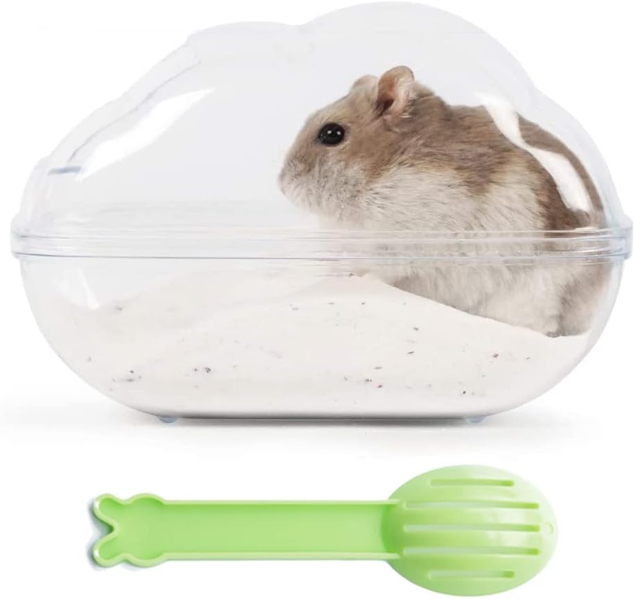 Hamster Small Animal Sand Bath Box Bathtub Critter's Bathroom - +200g Sand+1 Spoon / Medium - image 2