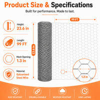 Anti-corrosion Hot-dip Galvanized Wire MeshPremium Chicken Wire Hexagonal Galvanized Mesh, Suitable For Chicken Coops, R
