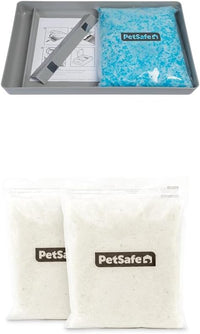 PetSafe ScoopFree Premium Crystal Litter, Fresh Scent - Unscented / Reusable Tray + Litter 2-Pack