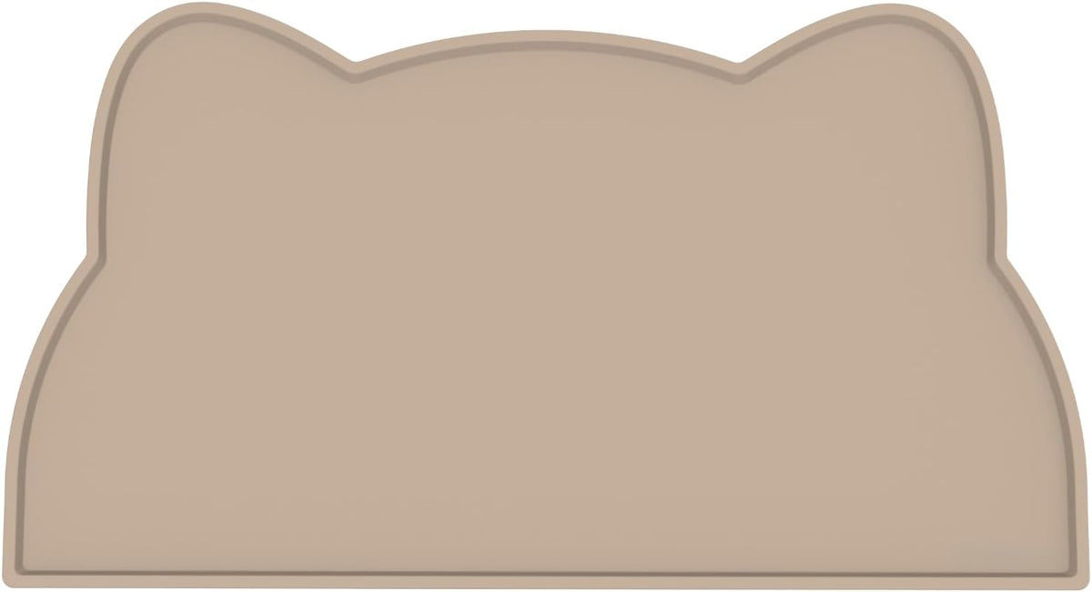 Cat Food Mat, Silicone Non Slip Dog Bowl Mat Waterproof Cat Feeding Mat Stop Food Spills and Water - Warm Taupe / 20"L x 12"W