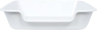 1 Pack of Extra Large Cat Litter Box (ABS Material), Low Entry Senior Litter Pen for Geriatric Kitty Big Cats, Jumbo Pet Safe Litter Boxes Tray for Indoor Pets Potty (White, 24" L x 20" W)