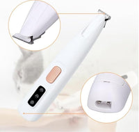 Pet Micro Precision Paw Trimmer, Upgrade Multifunctional Pet Hair Clippers Waterproof Rechargeable Pet Shaver with LED Light, Pet Paw Trimmer for Paws Eyes Ears Face Rump (1 Set)