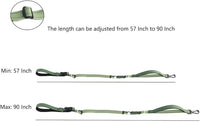 Hands Free Dog Leash for Large Medium Dogs Heavy Duty Bungee Reflective Adjustable Waist Leashes for Walking Running with Car Buckle 4-6FT (Green-1)