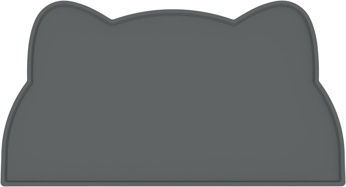 Cat Food Mat, Silicone Non Slip Dog Bowl Mat Waterproof Cat Feeding Mat Stop Food Spills and Water - Charcoal Gray / 20"L x 12"W