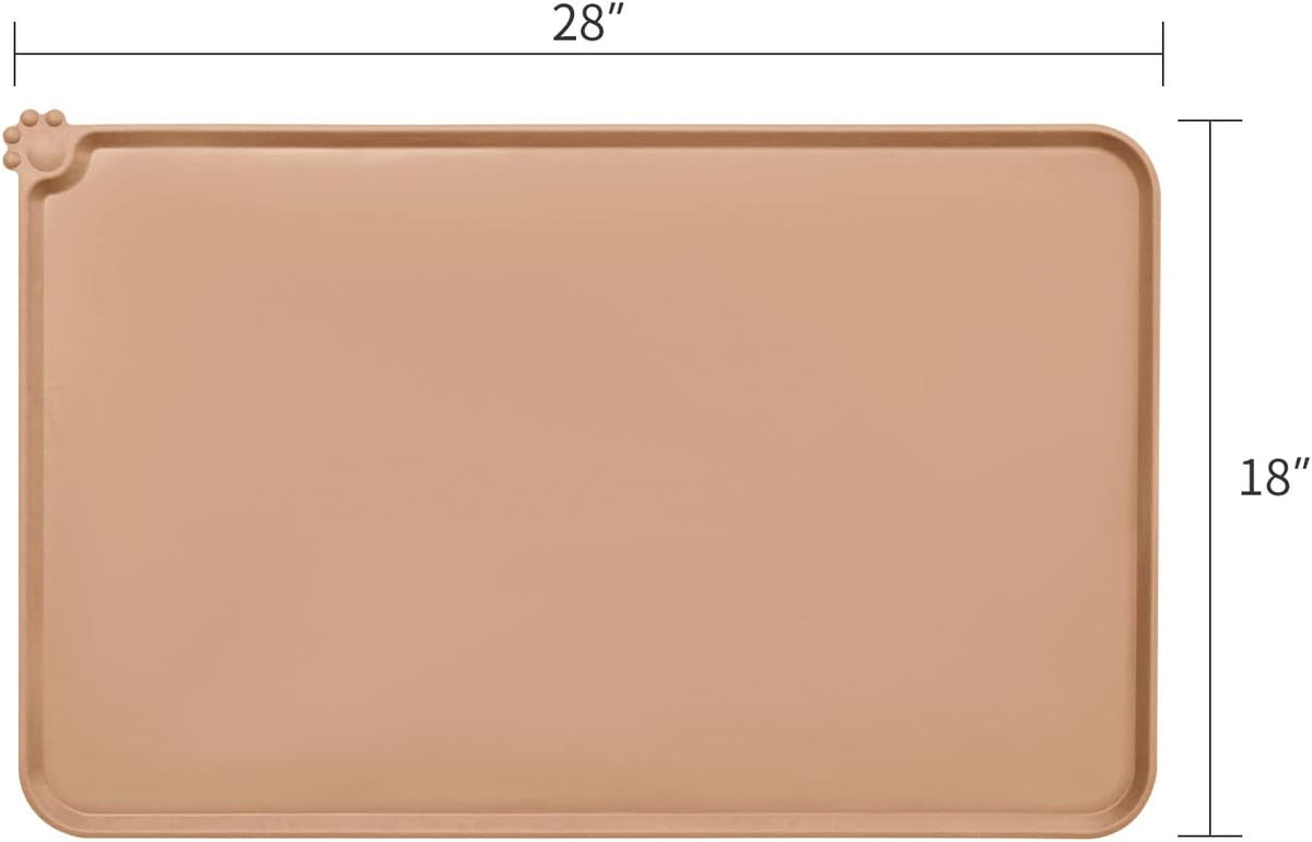 AUDWUD Waterproof Silicone Pet Feeding Mats - Apricot / 28" x 18" - image 2