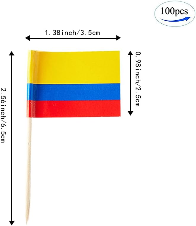 mflagperft 100-pack American flag toothpicks with double-sided paper USA flags on wooden picks - view 33