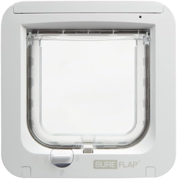White SureFlap Sure Petcare microchip cat flap with selective entry