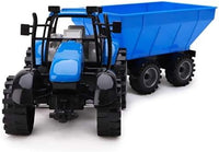 Toyland Friction Powered Farm Tractor with Trailer - Blue Tractor & Trailer - image 2
