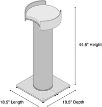 ONE FAST CAT - Giant Scratching Tower w/Perch - 44.5" Height with Replaceable Sisal and Removable Bed - Ash
