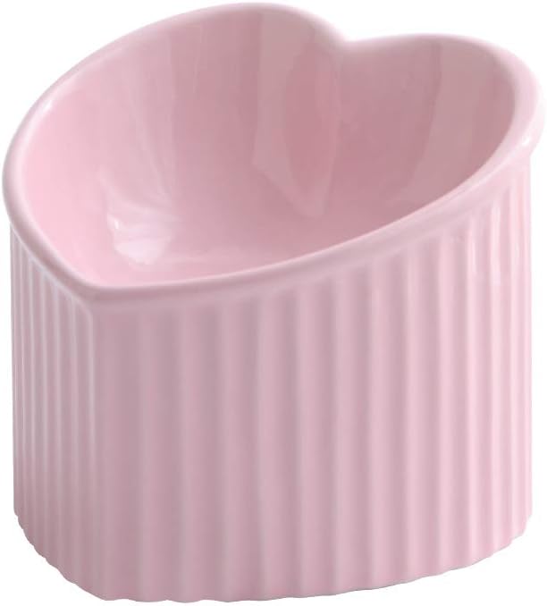Pink Ceramic Raised Cat Bowls - Pink