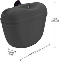 AUDWUD - Silicone Dog Treat Pouch - Clip on Portable Training Container - Convenient Magnetic Buckle Closing and Waist Clip - No BPA