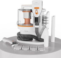 Pet Grooming Kit with 3.4L Oversized Vacuum Suction - 99% Pet Hair Removal - Professional Dog Clippers & Shedding Tools for Cats, Teddy, Poodle, Golden Retrievers (Metallic Orange & White)