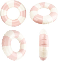 Rugwioyu pool tubes for kids, two round blue and white inflatable swim rings - view 20