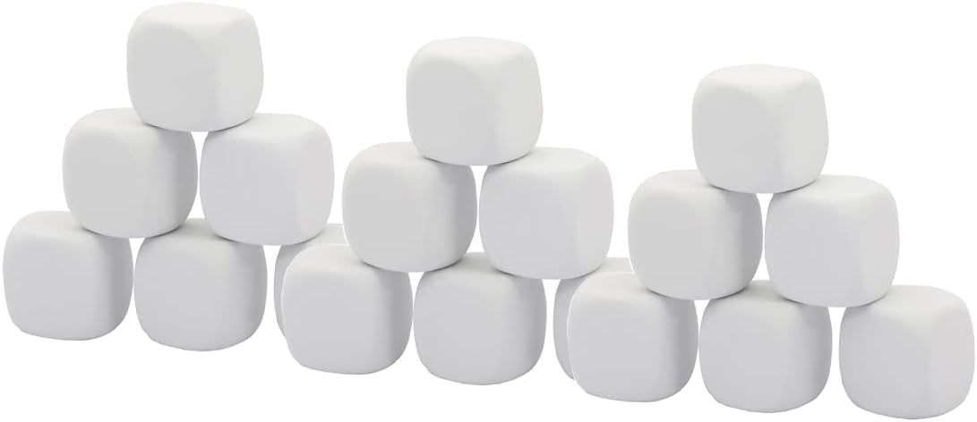 QIDIWIN 12 blank white EVA foam dice for kids to paint and decorate - view 2