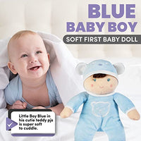 My First Baby Boy Doll in Blue with Rattle - BIG FRENCHIES