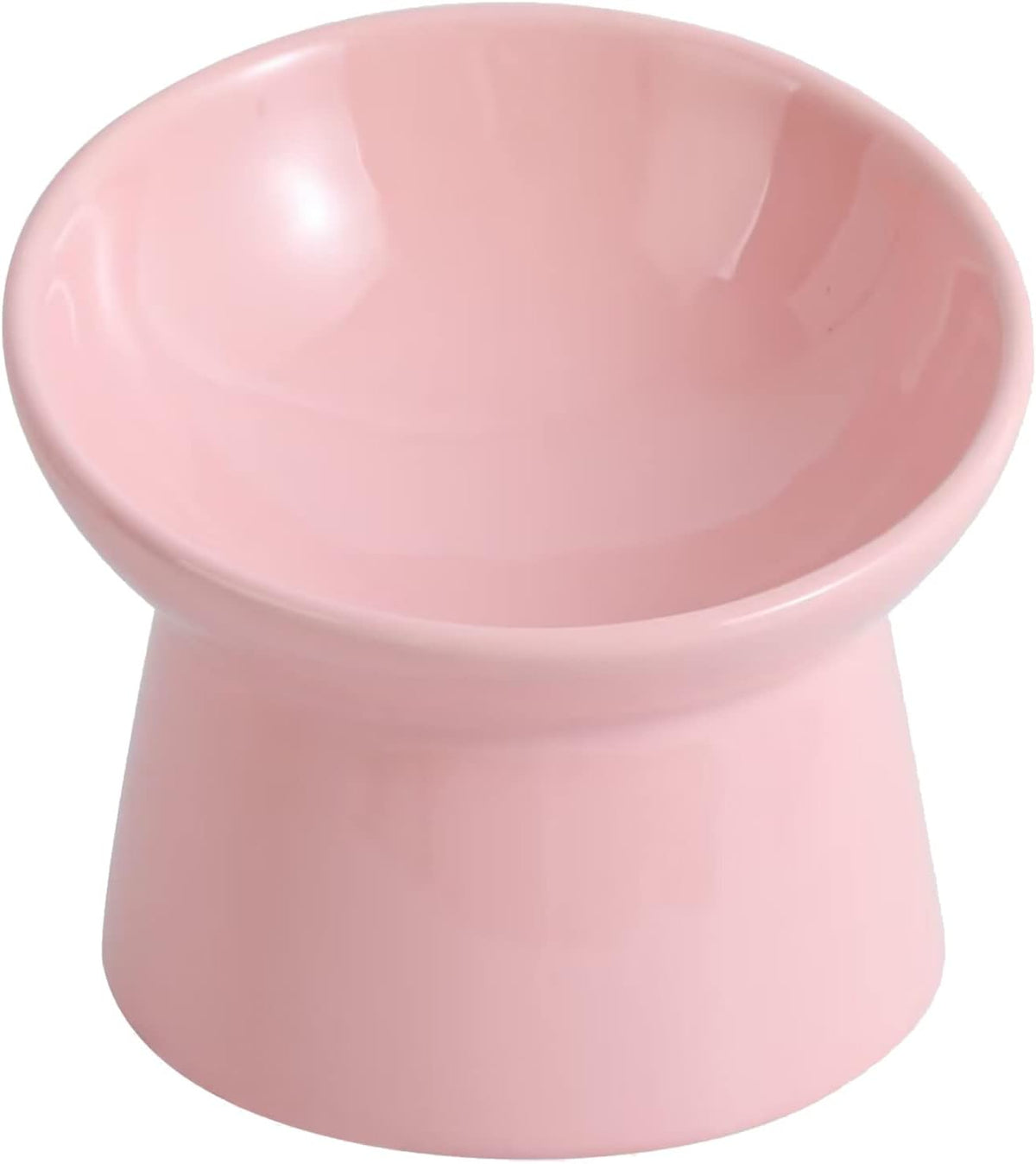Elevated Cat Bowls, 15° Tilted Ceramic Cat Food Bowl - Pink / Large