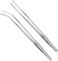 LILYS PET Straight and Bend Stainless Steel Super Thick Tweezers Set,Pliers Aquarium Tool Fish Tank Aquatic Plants Forceps Clip (10.5")