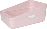 Open Cat Litter Box:Odor Reducing Anti Splash Design – Daily Care for Cats - Pink Small